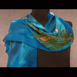 Brilliant blue silk chiffon scarf